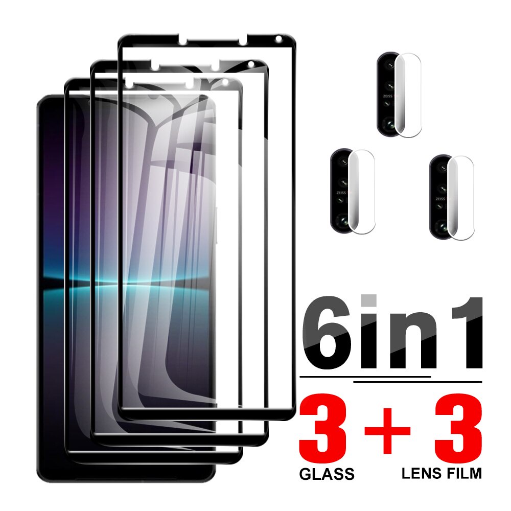 6in1 Full Cover Protective Glass Case For Sony Xperia 1 IV Camera Protector For Sony Xperia 10 IV Xperia1 IV 1IV Tempered Film