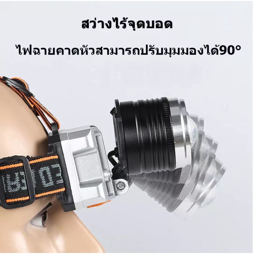 【ฟังก์ชันการชาร์จมือถือฉุกเฉิน】ไฟฉายคาดหัว รูปที่ 3