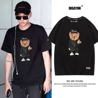 2023 เสื้อยืดแขนสั้นพิมพ์ลาย Wang Yibo Bear แฟชั่นสไตล์เกาหลี