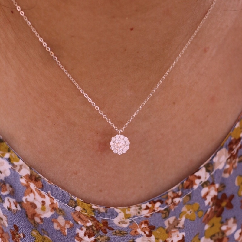 สร้อยคอรัศมีหินประกาย SILVER 925 DC020