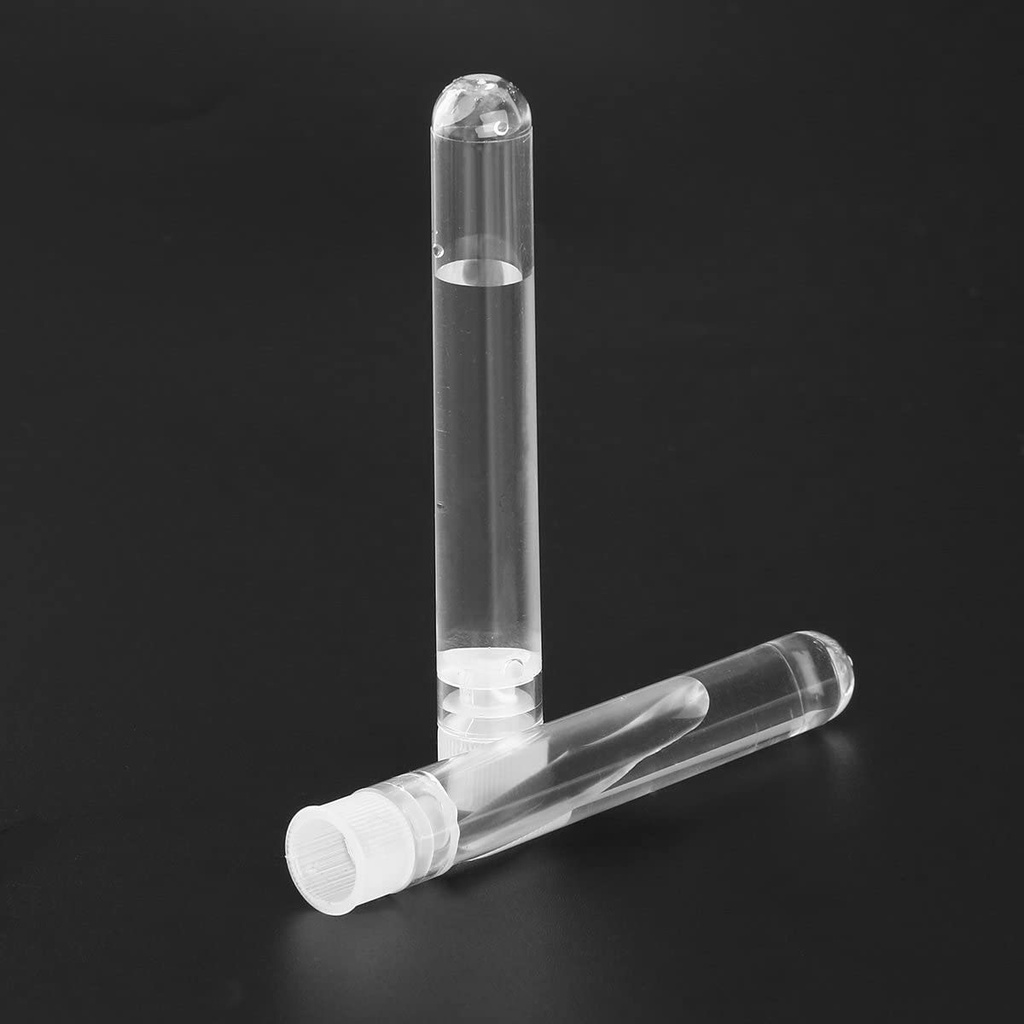 CLEAR หลอดทดลองพลาสติกใสพร้อมฝาเกลียวสีขาวขนาด 12×75 มม . 100 ชิ้น ราคา ถูกที่สุด ดีลบีเคเค แกลเลอรีภาพที่ 8