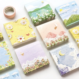 กระดาษโน๊ต Spring Painting 🌼 100 แผ่น Notepad Memopad Paper mimisplan