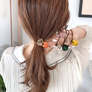 Korean Version of The Net Red Ins Acrylic Hair Rope Female Small Fresh Tie Hair Rubber Band Hollow Water Drill Head Rope