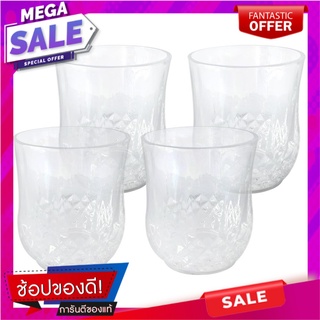 แก้วน้ำ 290ml KECH DIAMOND R แพ็ค 4 ใบ แก้วน้ำ TUMBLER 290ml KECH DIAMOND R PACK 4