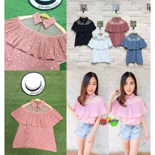 ♥️ พร้อมส่งจ้า เสื้อสตรี เสื้อผู้ใหญ่ เสื้อผู้หญิง เสื้อปกเชิ้ต แต่งซีทรู เซ็กซี่เล็กๆๆ แต่งระบายอัดพีท น่ารักมากๆๆ คร้า