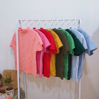 เสื้อครอปคอเต่าแขนสั้น สีพื้น nuttyshopp.p