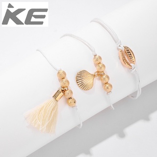 Jewelry Creative Handmade String Shell Ball Fringe Combination 3 Piece Bracelet for girls for