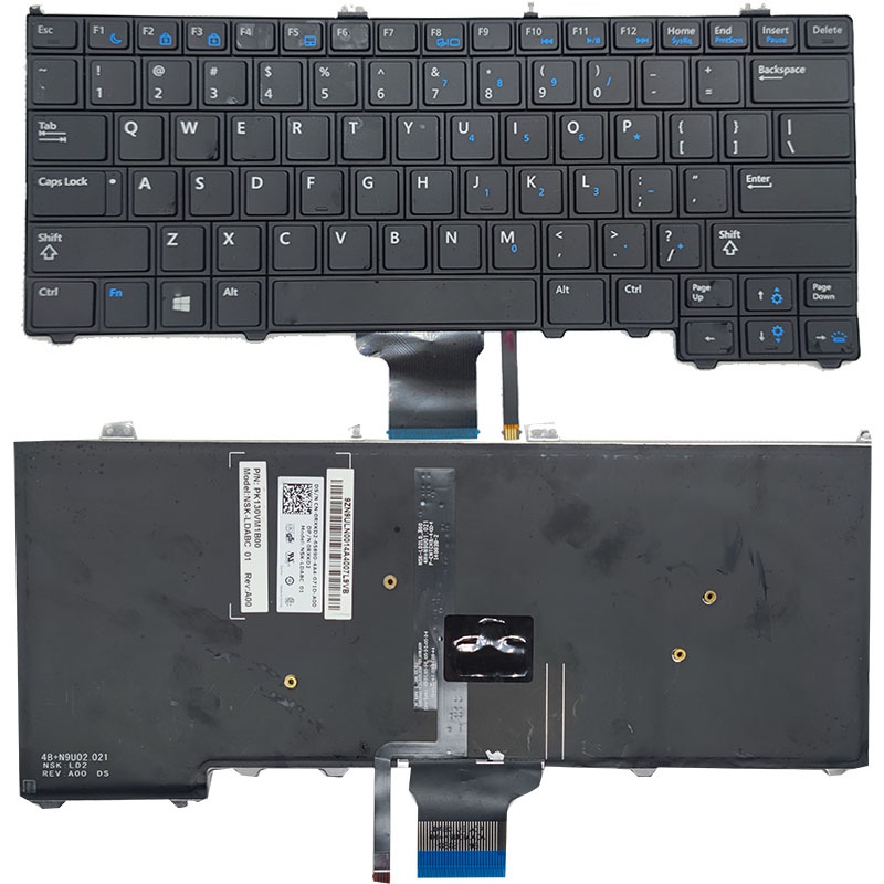 แป้นพิมพ์แล็ปท็อปภาษาอังกฤษสำหรับ Dell Latitude E7440 E7240 NSK-LD0BC PK130VN1B05 พร้อมตัวชี้และไฟแบ