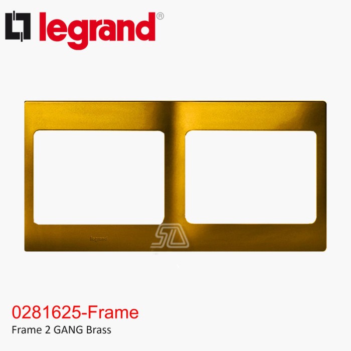 LEGRAND MALLIA FRAME 2 GANG BRASS