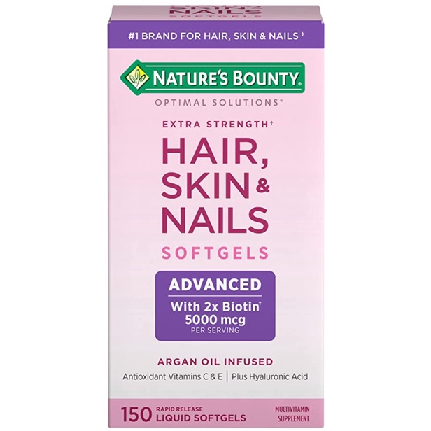 💟วิตตามินบำรุง ผม ผิวหนัง เล็บ 💟Nature's Bounty  💟💟 Extra Strength Hair Skin and Nails Vitamins 💟