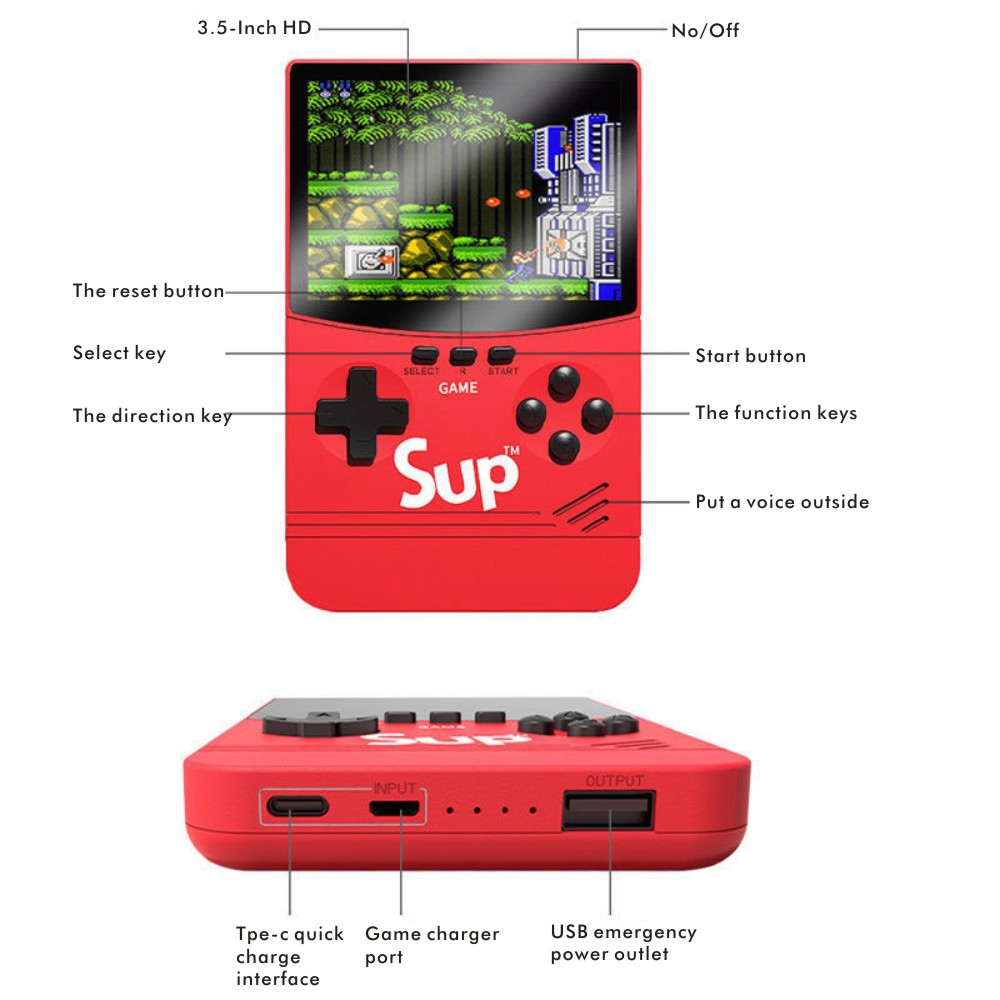 Retro Mini SUP 500 in 1 Gaming Konsol permainan tangan Game Console AV ...