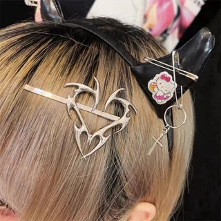 🔥Sale🔥กิ๊บติดผมโลหะรูปหัวใจไฟ Heart Fire Gothic Hairpin พร้อมส่ง 1 ชิ้น