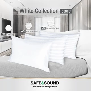 ปลอกหมอน 550เส้นด้ายทอแน่นกันไรฝุ่น SAFE&SOUND