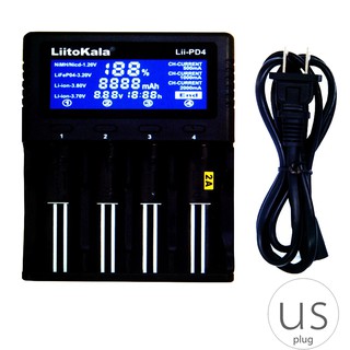 liikala lii - pd 4 18650 26650 21700 4 ช่องอุปกรณ์ชาร์จแบตเตอรี่หน้าจอ lcd แบบพกพา