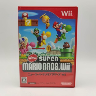 New Super Mario Bros Wii แผ่นแท้ Wii JP แผ่นสภาพดี มีกล่องใสกันรอย สำหรับเก็บสะสมให้ด้วย