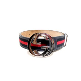 เข็มขัด Gucci Web belt with Interlocking G sz 85 34 มือ 2 ของแท้