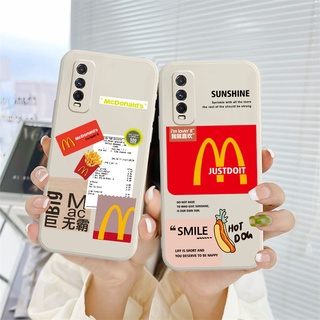 เคสซิลิโคน VIVO Y12S Y12 Y20 Y15S Y91C Y21 2021 Y21A Y21T Y30 Y21S Y20S Y12i Y01 Y91 Y30i Y93 Y95 Y15 Y17 Y50 Y53S Y51 2020 Y51A Y33T Y10 Y33S Y1S Y11 Y31 Y20i Y91i Y90 Y51S Y12A Y33 Y53 Y11S  McDonalds Straight Edges Protective Case