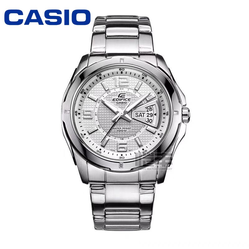 CASIO นาฬิกาผู้ชายสายสแตนเลสหน้าปัดสีดำรุ่น EF-129D-7A/1A-100% รับประกันของแท้ 1 ปี