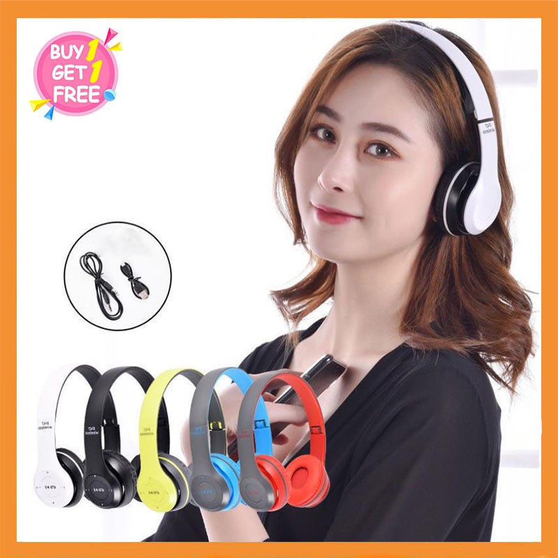 ซื้อ 1 ซื้อ 1 หูฟัง bluetooth P47 wireless คุ้มค่าคุ้มราคา!