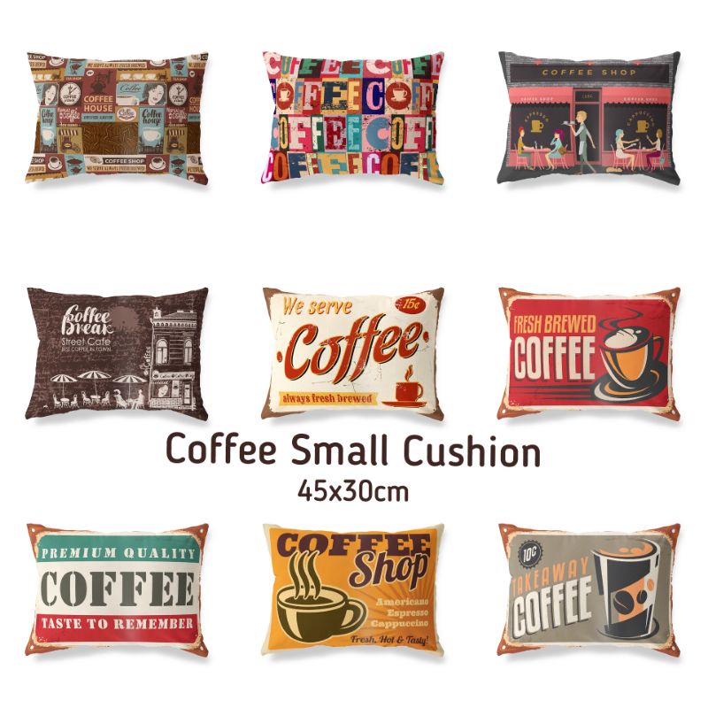 45X30 CM COFFEE CAFE RETRO PILLOW