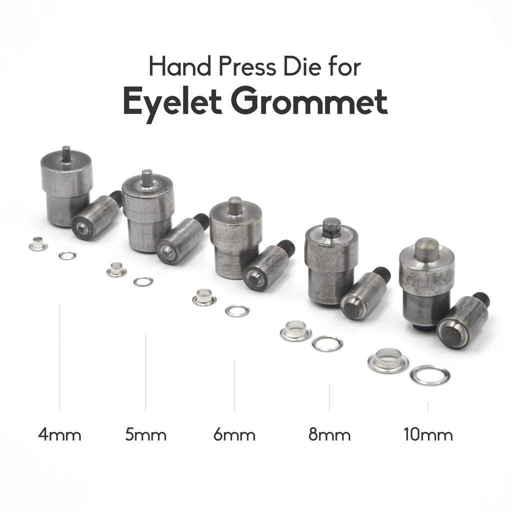 Hand Press Die สําหรับตาไก่ Grommets Setter การตั้งค่าเครื่องมือสําหรับตาไก่ Grommet Die Mould 1.5, 2, 2.5, 3, 4, 5, 6, 7, 8, 10, 12, 14, 17, 20 มม.