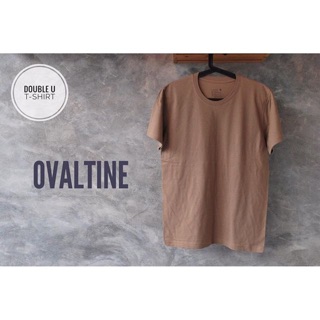 ออกใบกำกับภาษีได้ - เสื้อยืดสีพื้น OVALTINE ( สีน้ำตาลอ่อน ) **ไม่มีการเย็บตะเข็บข้างตัวเสื้อ**