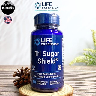 ไตร ชูการ์ Life Extension® Tri Sugar Shield 60 Vegetarian Capsules เผาผลาญกลูโคสที่ดีต่อสุขภาพ