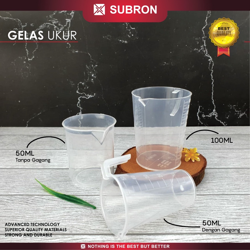 ถ้วยตวง Subron 50 100 ml ด้ามพลาสติกรุ่นวัดสายวัด 0,1 ลิตรเกรดอาหาร