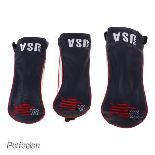 [PERFECLAN] 3 Pieces Sports Golf Club Headcover 460cc Driver Wood Head Cover No. 1 3 5