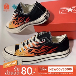 ✪Converse Chuck 70s Archive Print Flame 🔥 Black/Enamel Red Low สินค้าพร้อมกล่อง