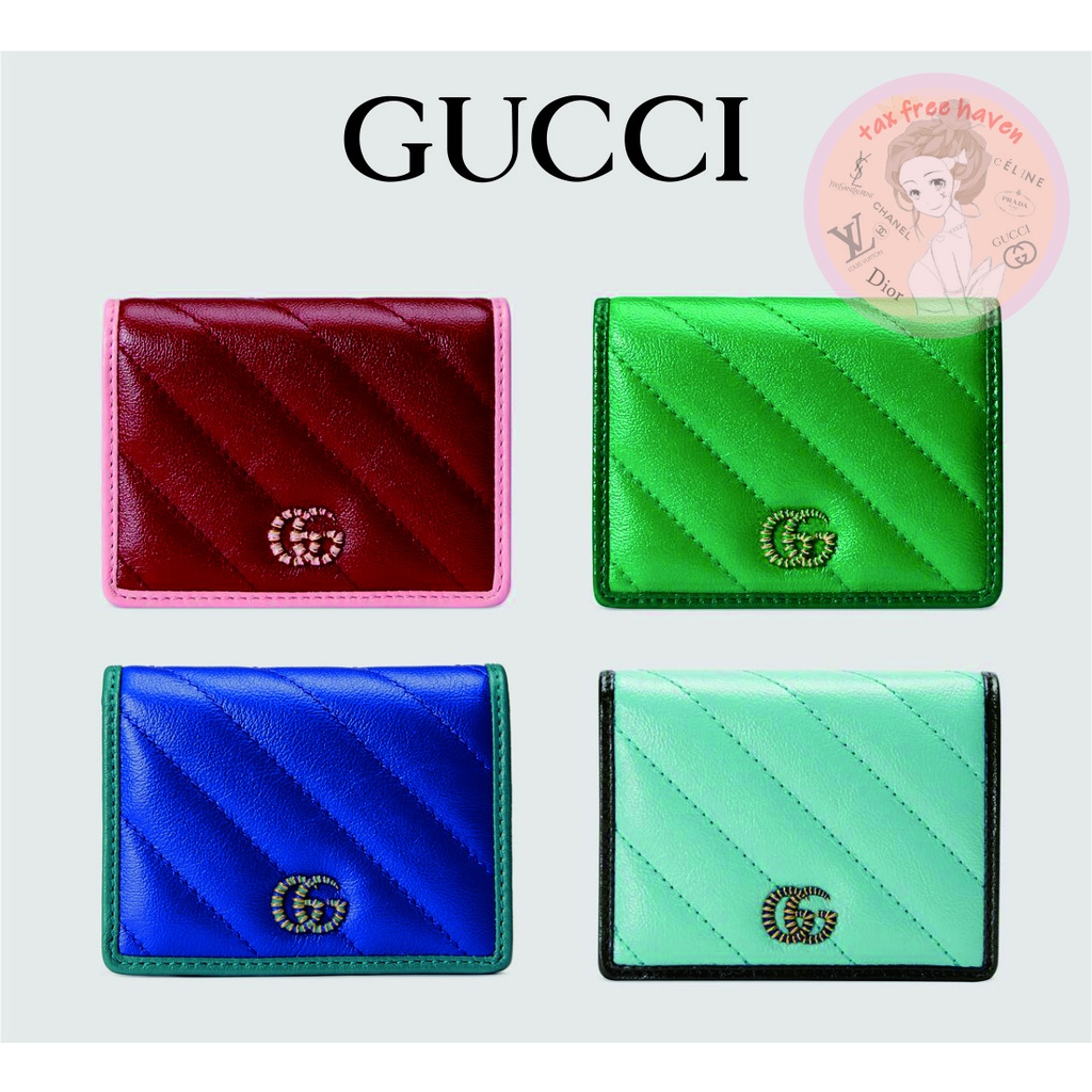 Shopee ถูกที่สุด 🔥100% ของแท้ 🎁 Brand New Gucci GG Marmont Collection Card Holder-Wallet