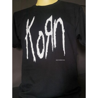 (ขายส่งได้)เสื้อวงนำเข้า KORN Band LOGO Nu Metal Limp Bizkit Linkin Park Slipknot Style Vintage T-shirt