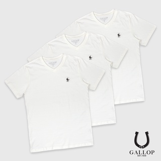 GALLOP : เสื้อยืดคอวี (1แพค บรรจุ 3 ชิ้น) BASIC -T-SHIRT ( V-necked) รุ่น GNP9001S สีคลาสสิค