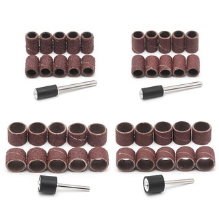10 ชิ้น 12 . 5 มม. grit 120 # กระดาษทราย+3 . 17 มม. mandrel rotary อุปกรณ์สว่านสําหรับใช้ในการขัดตะไบเล็บ