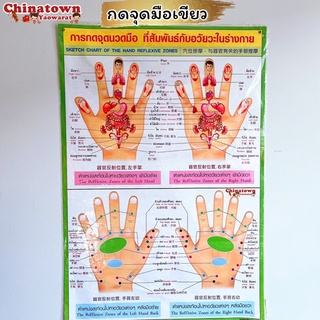 โปสเตอร์ ✅กดจุดมือเขียว ✅Poster นวด นวดแผนไทย ฤษีดัดตน กดจุดรักษาโรค การนวดกดจุด ลมปราณ นวดแผนโบราณ นวดแผนไทย