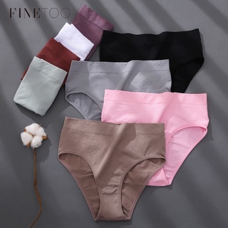 FINETOO 2pcs/Set Mid-Rise Seamless Underwear Women M-2XL Plus Size Panties 1/2Pcs Soft Ladies Briefs Underpants Female Lingerie 10 Colors