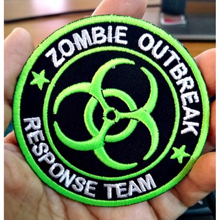 อาร์มรีดเสื้อ ตัวรีด ตัวปัก งาน DIY * ZOMBIE OUTBREAK RESPONSE TEAM * ขนาด 7.4 X 7.4 เซนติเมตร