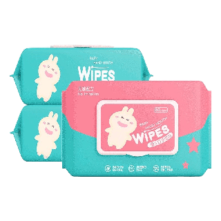 ทิชชู่เปียกเด็ก 80 แผ่น Baby Wipes สูตรน้ำบริสุทธิ์ ไม่มีแอลกอฮอล์ (สินค้าพร้อมส่ง)