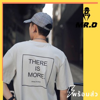 🌈Mr.D⚡️พร้อมส่ง⚡️ฮิปฮอปเทรนด์โอเวอร์ไซส์เสื้อยืดผู้ชายและผู้หญิงแขนสั้น เสื้อยืด แฟชั่น ใส่เล่นสเก็ตบอร์ด three more