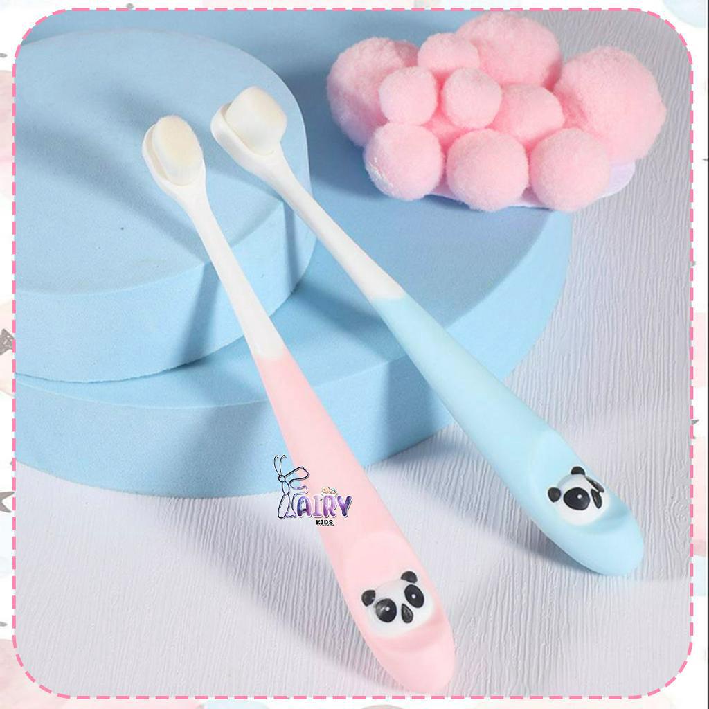 Fairy kids แปรงสีฟันเด็กลายแพนด้า สำหรับเด็ก 10,000 เส้นใย ขนนุ่ม B003