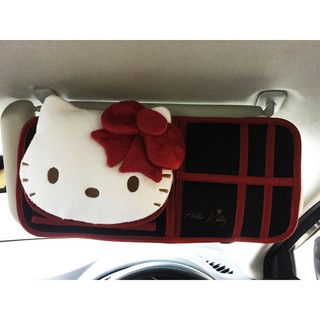 ลิขสิทธิ์แท้ เฮลโล คิตตี้ ที่คลุมบังแดดหน้ารถยนต์ 1 ชิ้น สีดำ Hello Kitty Car Sun Visor Sunshade Cover Black