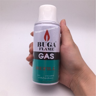 แก๊สกระป๋องสำหรับเติมไฟแช็ค BUGA FLAME GAS ขวดกลาง