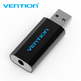 Vention อะแดปเตอร์การ์ดเสียง 2 in 1 USB ภายนอก พร้อมสายสัญญาณเสียงสเตอริโอ 3.5 มม. สำหรับชุดหูฟัง แล็ปท็อป พีซี Windows Mac Linux VAB-S16