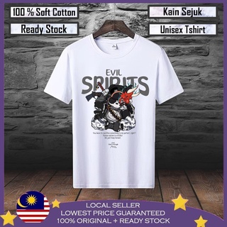 เสื้อยืด ผ้าฝ้าย 100% พิมพ์ลายแพนด้า Evil Spirits Baju Viral Lelaki พรีเมี่ยม 100% สําหรับผู้ชาย