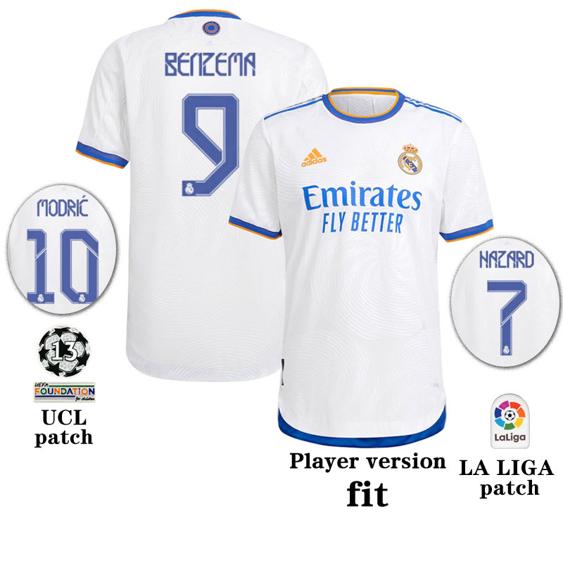 Eden Hazard Real Madrid 21/22 Home Jersey - SideJersey