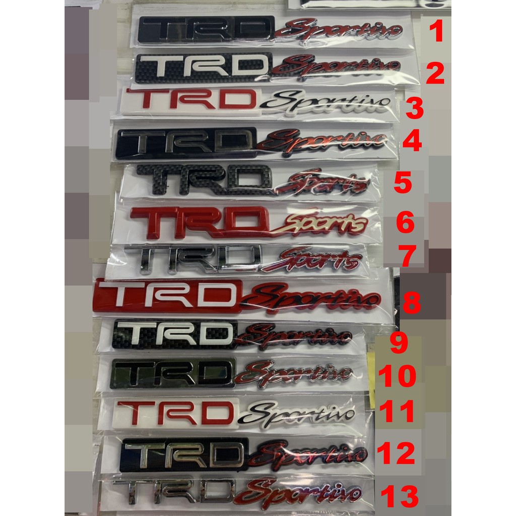 TRD SPORTIVO โลโก้ ป้าย พลาสติก FORTUNER ALTIS YARIS VIOS REVO VIGO TOYOTA EMBLEM BADGE STICKER ABS PLASTIC