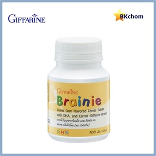 ส่งฟรี กิฟฟารีน เบรนนี่  รสข้าวโพด ขนาด 100 เม็ด Giffarine Brainie sweet corn