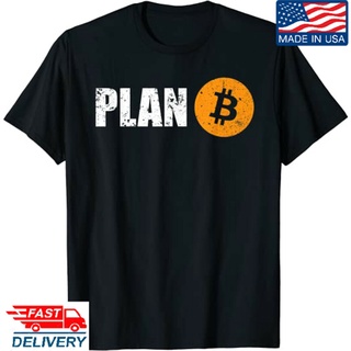 เสื้อยืด ผ้าฝ้าย พิมพ์ลาย Bitcoin Plan B น่ารัก สําหรับผู้ชายS-5XL