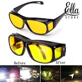 Ellastore123 แว่นตากันแดด เลนส์โพลาไรซ์ ป้องกันรังสียูวี มองเห็นที่มืด สําหรับขับรถ ทุกเพศ 1 คู่