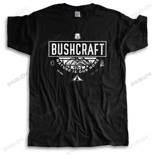 มาใหม่ เสื้อยืดลําลอง แขนสั้น คอกลม พิมพ์ลาย Bushcraft สีดํา สําหรับผู้ชายS-5XL